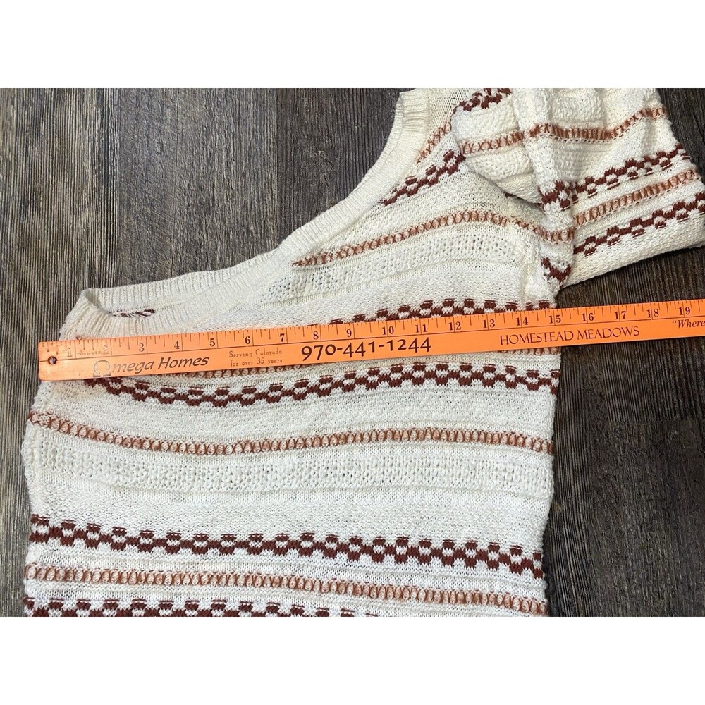 House of Harlow 1960 One Shoulder Cropped Knit Fringe Sweater Boho Small - Picture 8 of 8